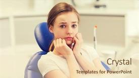  Presentation with dental office - Theme enhanced with terrified patient girl at dental background and a lemonade colored foreground