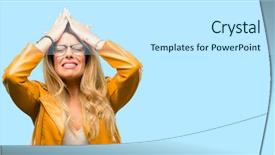  Presentation with autonomic nervous system - Amazing slide set having terrifying - beautiful young woman terrified backdrop and a  colored foreground