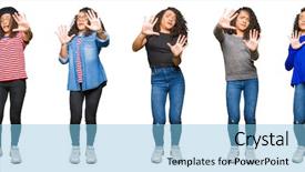  Presentation with curly hair - Audience pleasing slide deck consisting of terrifying - collage of beautiful young woman backdrop and a light blue colored foreground