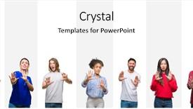  Presentation with people collage - Cool new presentation with terrifying - collage of different ethnics young backdrop and a white colored foreground