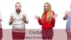  Presentation with collage of diversity people - PPT theme consisting of terrifying - collage of group of young background and a red colored foreground