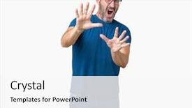  Presentation with panic - PPT theme enhanced with terrifying - handsome middle age hoary senior background and a white colored foreground
