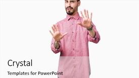  Presentation with pink - Amazing slide set having terrifying - young handsome man wearing pink backdrop and a white colored foreground