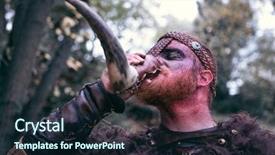  Presentation with sword - Presentation with terrifying viking with his ax background and a wine colored foreground