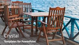  Presentation with cafe tropical - Colorful presentation enhanced with territory-of-beach-cafe backdrop and a tawny brown colored foreground
