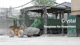  Presentation with excavator - Audience pleasing slides consisting of the territory of concrete backdrop and a dark gray colored foreground