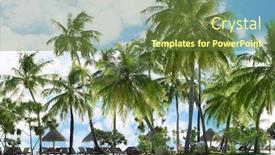  Presentation with hotel resort - Presentation theme consisting of territory-of-hotel-at-tropical background and a tawny brown colored foreground