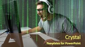  Presentation with angry people - Cool new presentation with cyber terrorism - technology gaming entertainment let's play backdrop and a tawny brown colored foreground