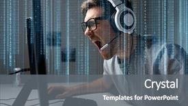  Presentation with angry people - Beautiful PPT layouts featuring cyber terrorism - technology gaming entertainment let's play backdrop and a gray colored foreground