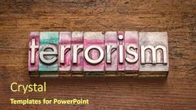  Presentation with terrorism - Audience pleasing slides consisting of terrorism-word-abstract-in-gritty backdrop and a tawny brown colored foreground