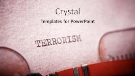  Presentation with terrorism - Presentation theme with terrorism-word-written background and a lemonade colored foreground