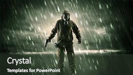  Presentation with weapons - Audience pleasing slide deck consisting of terrorist in a stormy space backdrop and a  colored foreground