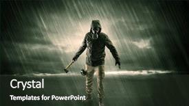  Presentation with weapons - Audience pleasing slide deck consisting of terrorist in a stormy space backdrop and a tawny brown colored foreground