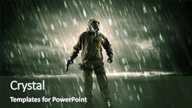  Presentation with weapons - Cool new theme with terrorist in a stormy space backdrop and a tawny brown colored foreground