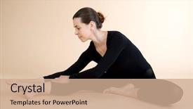  Presentation with sports - Theme featuring tes - yoga young girl goes background and a coral colored foreground