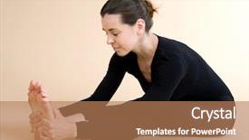  Presentation with sports - PPT layouts consisting of tes - yoga young girl goes background and a coral colored foreground