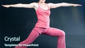  Presentation with sports supplement - Audience pleasing PPT theme consisting of tes - yoga young girl goes backdrop and a navy blue colored foreground