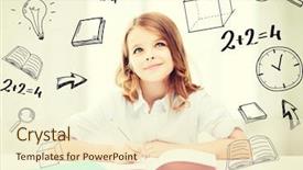  Presentation with children education - Cool new presentation theme with children taking test - education and school concept backdrop and a cream colored foreground