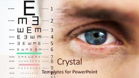  Presentation with human eye - PPT theme enhanced with test against close up human background and a lemonade colored foreground