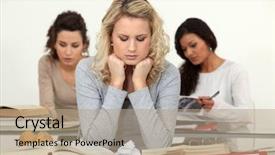  Presentation with stressed - Slides having test anxiety - stressed students background and a coral colored foreground