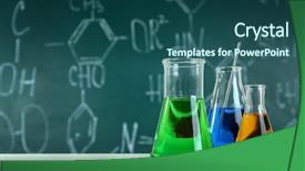  Presentation with beakers - Cool new presentation theme with biochemistry - test beakers and flasks backdrop and a ocean colored foreground