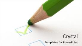  Presentation with crayon - Colorful PPT theme enhanced with test check box and green backdrop and a white colored foreground