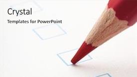  Presentation with crayons - Slide set consisting of test check box and red background and a white colored foreground