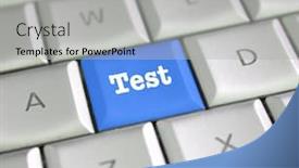  Presentation with test - Cool new slide deck with online quiz - test computer key backdrop and a light gray colored foreground