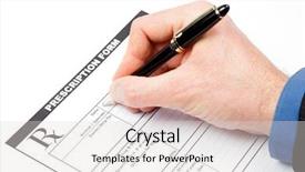  Presentation with pen - PPT theme featuring test dog - hand with pen over blank background and a lemonade colored foreground