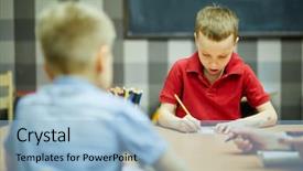  Presentation with lead - Audience pleasing PPT layouts consisting of test lead - children draw with pencils sitting backdrop and a  colored foreground