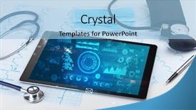  Presentation with medical technology - Slide deck enhanced with test logiciel - report and cell composition concept background and a light blue colored foreground