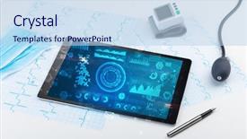  Presentation with medical technology - Slide set having test logiciel - report and cell composition concept background and a light blue colored foreground