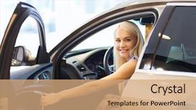  Presentation with car business - Audience pleasing slides consisting of test new - auto business car sale consumerism backdrop and a coral colored foreground