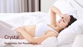  Presentation with pregnant woman - Audience pleasing presentation design consisting of beautiful pregnant woman suffering backdrop and a lemonade colored foreground