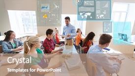  Presentation with virtual learning - Slide deck consisting of test results in classroom background and a coral colored foreground