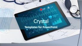  Presentation with live - Beautiful PPT theme featuring test review - live medical screening with medical backdrop and a ocean colored foreground