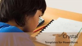  Presentation with review - PPT theme featuring test review - looking over the shoulder background and a coral colored foreground