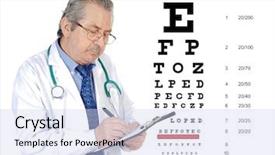  Presentation with glasses - PPT layouts having test review - senior oculist man with glasses background and a sky blue colored foreground