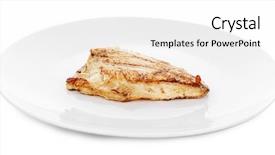  Presentation with freshwater fish - Cool new PPT theme with test roasted fish fillet backdrop and a white colored foreground