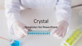  Presentation with making medicine - Slide deck featuring test sample making research background and a light gray colored foreground