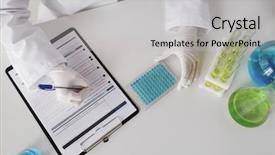  Presentation with making medicine - Theme having test sample making research background and a light gray colored foreground