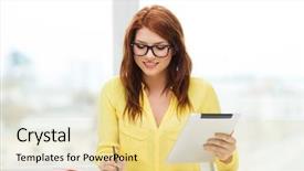  Presentation with education technology - PPT layouts having test taking - business education and technology concept background and a blonde colored foreground