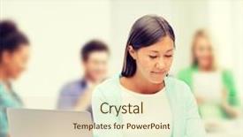  Presentation with technology education - Presentation theme having test taking - business education and technology concept background and a soft green colored foreground