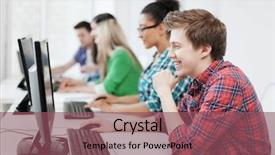  Presentation with education on computer black hands - PPT layouts consisting of test taking - education concept - student background and a violet colored foreground