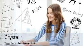  Presentation with education technology - PPT theme consisting of test taking - education technology and home concept background and a light blue colored foreground