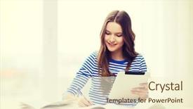  Presentation with technology education - Slides having test taking - education technology and home concept background and a cream colored foreground