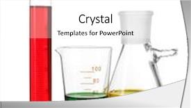  Presentation with fluid - Colorful slide set enhanced with test-tube and flasks with colorful fluid isolated on white backdrop and a white colored foreground