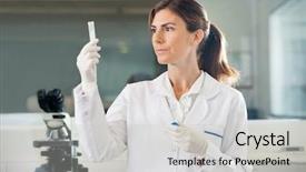  Presentation with lab test - Slide set featuring test tube at medical background and a light gray colored foreground