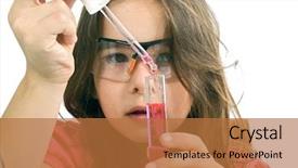  Presentation with tea leaves test tube - Slides enhanced with test tube in a science background and a red colored foreground