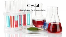  Presentation with petri dish - Presentation theme enhanced with crossbreeding - test-tubes and green leaf tested background and a white colored foreground